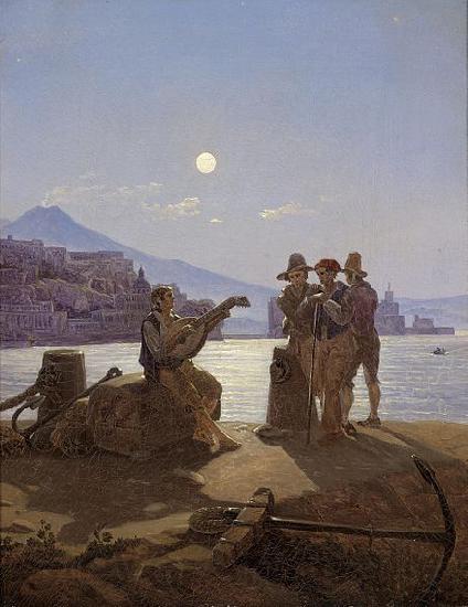 Carl Gustav Carus Italienische Fischer im Hafen von Neapel Spain oil painting art